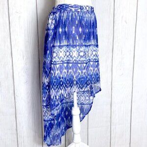 Cotton On Blue & White High Low Maxi Skirt